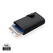 Hliníkové RFID puzdro na karty s PU peňaženkou - XD Collection