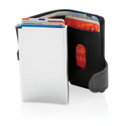 Hliníkové RFID puzdro na karty s PU peňaženkou - XD Collection