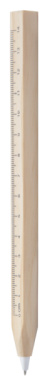 Burnham guľôčkové pero s pravítkom, farba - natural, veľkosť - Ø10×180 mm