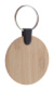 Bambry okrúhly prívesok na kľúče z bambusu, farba - natural, veľkosť - Ø45×3 mm