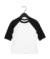 Detské baseballové tričko s ¾ rukávmi - Bella+Canvas, farba - white/black, veľkosť - 5T