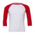 Tričko 3/4 Sleeve Baseball - Bella+Canvas, farba - white/red, veľkosť - XS