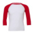 Tričko 3/4 Sleeve Baseball  - Bella+Canvas, farba - white/red, veľkosť - M