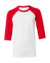 Detské tričko s baseballovými 3/4 rukávmi - Bella+Canvas, farba - white/red, veľkosť - L (14-16)
