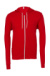 Mikina Unisex Poly-Cotton s kapucňou a na zips - Bella+Canvas, farba - red, veľkosť - XS