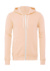 Mikina Unisex Poly-Cotton s kapucňou a na zips - Bella+Canvas, farba - peach, veľkosť - XL