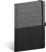 NOTIQUE Notebook Skiver, čiernosivý, linajkovaný, 13 x 21 cm