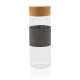 Dvojstenná sklenená fľaša s bambusovým uzáverom Impact - XD Collection