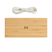 Bambusové digitálne hodiny s bezdrôtovou nabíjačkou 5W - XD Collection