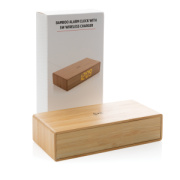 Bambusové digitálne hodiny s bezdrôtovou nabíjačkou 5W - XD Collection