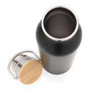 Moderná nerezová fľaša s bambusovým uzáverom - XD Collection