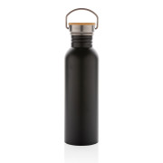 Moderná nerezová fľaša s bambusovým uzáverom - XD Collection