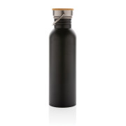 Moderná nerezová fľaša s bambusovým uzáverom - XD Collection