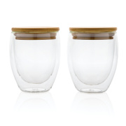 Poháre s bambusovým viečkom 2ks 250ml - XD Collection
