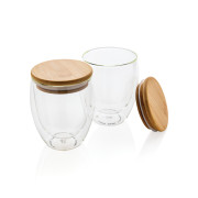 Poháre s bambusovým viečkom 2ks 250ml - XD Collection