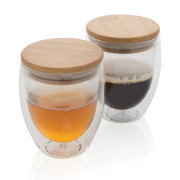 Poháre s bambusovým viečkom 2ks 250ml - XD Collection