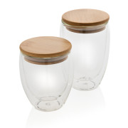 Poháre s bambusovým viečkom 2ks 350ml - XD Collection