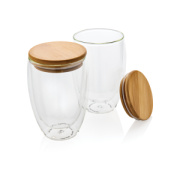 Poháre s bambusovým viečkom 2ks 350ml - XD Collection