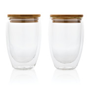 Poháre s bambusovým viečkom 2ks 350ml - XD Collection