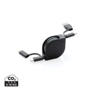 Nabíjací kábel 6 v 1 z RCS recyklovaného plastu a TPE - XD Collection