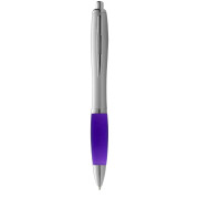 Strieborné guľôčkové pero Nash - farebný úchop