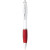 Biele guľôčkové pero Nash s farebným úchopom - Bullet - farba Bílá, Červená s efektem námrazy