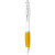 Biele guľôčkové pero Nash s farebným úchopom - Bullet - farba Bílá, Žlutá