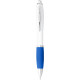 Biele guľôčkové pero Nash s farebným úchopom - bílá