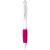 Biele guľôčkové pero Nash s farebným úchopom - Bullet - farba Bílá, Růžová