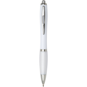 Farebné guľôčkové pero Nash s farebným úchopom - bílá