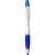 Guľôčkové pero, stylus a zvýrazňovač Nash - Bullet - farba Stříbrný, Světle modrá