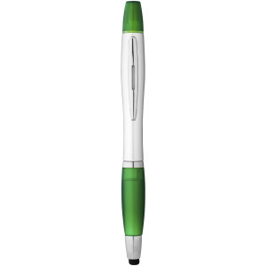 Guľôčkové pero, stylus a zvýrazňovač Nash - Stříbrný