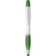 Guľôčkové pero, stylus a zvýrazňovač Nash - Stříbrný, Zelená 2