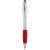 Guľôčkové pero a stylus s farebným úchopom - Bullet - farba Stříbrný, Červená s efektem námrazy