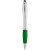 Guľôčkové pero a stylus s farebným úchopom - Bullet - farba Stříbrný, Zelená