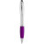 Guľôčkové pero a stylus s farebným úchopom - Bullet - farba Stříbrný, Purpurová