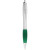 Guľôčkové pero Nash s farebným úchopom - Bullet - farba Zelená, Stříbrný