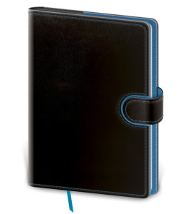 Zápisník Flip L bodkovaný čierno/modrý