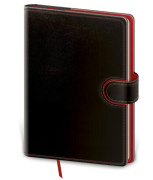 Zápisník Flip L linajkový čierno/červený