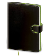 Zápisník Flip L linajkový čierno/zelený
