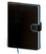 Zápisník Flip M bodkovaný čierno/modrý