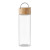 Sklenená fľaša s bambuspvým viečkom, farba - transparentní
