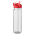 Fľaša RPET 650ml so slamkou, farba - červená