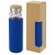 Sklenená fľaša s objemom 660 ml s neoprénovým puzdromThor, farba - modrá
