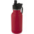 Športová fľaša s objemom 400 ml z nerezovej ocele so slamkou a pútkom Lina, farba - rubínově červená