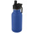 Športová fľaša s objemom 400 ml z nerezovej ocele so slamkou a pútkom Lina, farba - námořnická modř