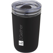 Sklenený kelímok s objemom 420 ml s vonkajšou stenou z recyklovaného plastu Bello