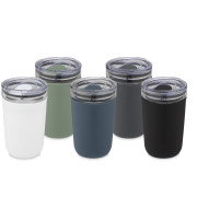 Sklenený kelímok s objemom 420 ml s vonkajšou stenou z recyklovaného plastu Bello
