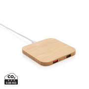 Bambusová bezdrôtová nabíjačka 5W s USB
