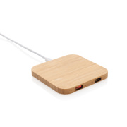 Bambusová bezdrôtová nabíjačka 5W s USB - XD Collection